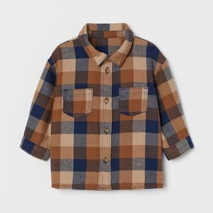 H&M Cotton Shirt - Brown/Blue Plaid